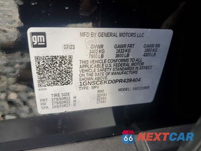 Zdjęcie 13 z 13 samochodu: 2023 CHEVROLET SUBURBAN C1500 RST VIN:1GNSCEKD0PR439404 - miniatura