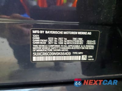 Zdjęcie 13 z 13 samochodu: 2022 BMW X5 XDRIVE40I VIN:5UXCR6C09N9K66409 - miniatura