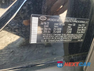 Zdjęcie 13 z 13 samochodu: 2023 HYUNDAI SANTA FE SEL VIN:5NMS24AJ9PH602097 - miniatura