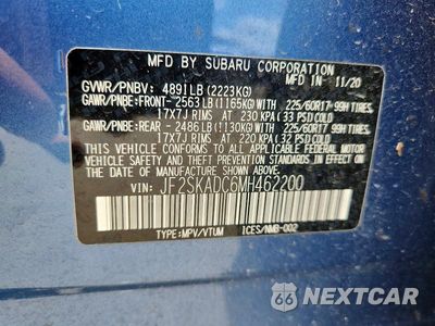 Zdjęcie 13 z 13 samochodu: 2021 SUBARU FORESTER VIN:JF2SKADC6MH462200 - miniatura