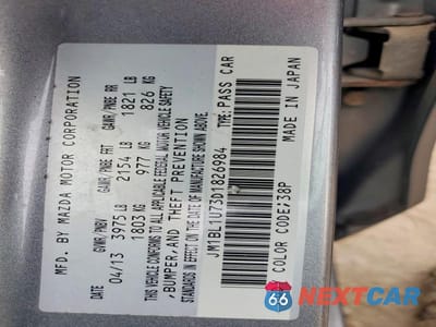 Zdjęcie 12 z 12 samochodu: 2013 MAZDA 3 I VIN:JM1BL1U73D1826984 - miniatura