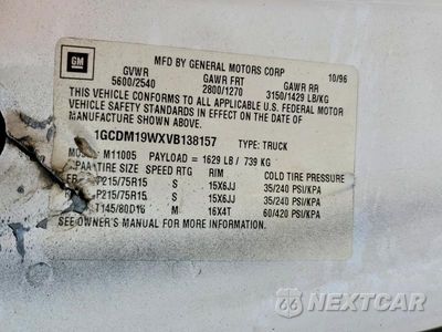 Zdjęcie 13 z 13 samochodu: 1997 CHEVROLET ASTRO VIN:1GCDM19WXVB138157 - miniatura