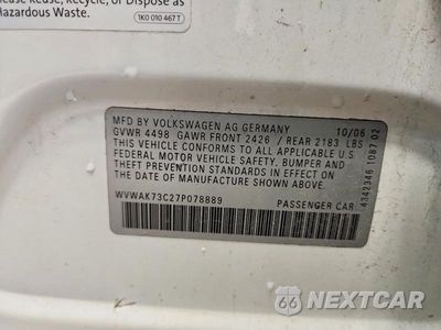 Zdjęcie 13 z 13 samochodu: 2007 VOLKSWAGEN PASSAT 2.0T VIN:WVWAK73C27P078889 - miniatura