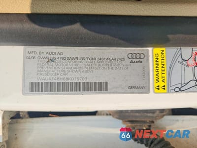 Zdjęcie 12 z 12 samochodu: 2008 AUDI A4 2.0T CABRIOLET VIN:WAUAF48H68K015703 - miniatura