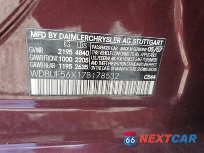 Zdjęcie 12 z 12 samochodu: 2007 MERCEDES-BENZ E 350 VIN:WDBUF56X17B178532 - miniatura