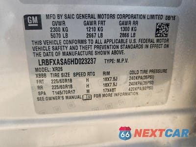 Zdjęcie 13 z 13 samochodu: 2017 BUICK ENVISION PREFERRED VIN:LRBFXASA6HD023237 - miniatura