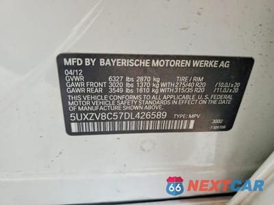 Zdjęcie 13 z 13 samochodu: 2013 BMW X5 XDRIVE50I VIN:5UXZV8C57DL426589 - miniatura