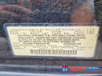 Zdjęcie 12 z 12 samochodu: 2009 NISSAN SENTRA 2.0 VIN:3N1AB61EX9L612740 - miniatura