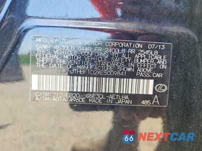 Zdjęcie 13 z 13 samochodu: 2014 LEXUS IS 250 VIN:JTHBF1D2XE5009841 - miniatura