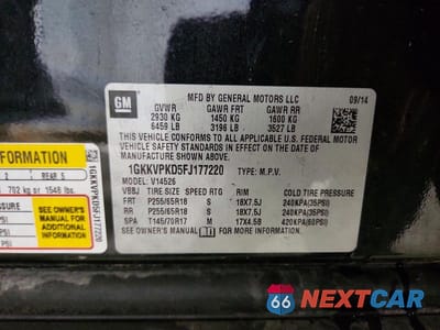 Zdjęcie 13 z 13 samochodu: 2015 GMC ACADIA SLE VIN:1GKKVPKD5FJ177220 - miniatura