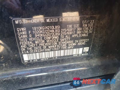 Zdjęcie 12 z 12 samochodu: 2024 HONDA HR-V EXL VIN:3CZRZ2H73RM712937 - miniatura