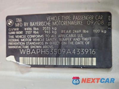 Zdjęcie 12 z 12 samochodu: 2009 BMW 328 I SULEV VIN:WBAPH53509A433916 - miniatura
