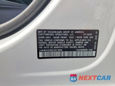 Zdjęcie 12 z 12 samochodu: 2020 VOLKSWAGEN PASSAT SE VIN:1VWWA7A3XLC011628 - miniatura