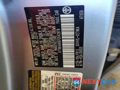 Zdjęcie 12 z 12 samochodu: 2007 TOYOTA CAMRY LE V6 VIN:4T1BK46K67U542978 - miniatura