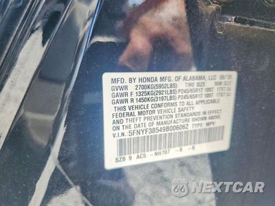 Zdjęcie 13 z 13 samochodu: 2009 HONDA PILOT EXL VIN:5FNYF38549B006062 - miniatura
