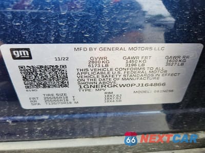 Zdjęcie 13 z 13 samochodu: 2023 CHEVROLET TRAVERSE LT VIN:1GNERGKW0PJ164866 - miniatura