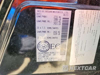 Zdjęcie 13 z 13 samochodu: 2015 NISSAN PATHFINDER S VIN:5N1AR2MM0FC696235 - miniatura