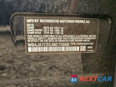 Zdjęcie 12 z 12 samochodu: 2018 BMW 530 XI VIN:WBAJA7C55JWC75668 - miniatura