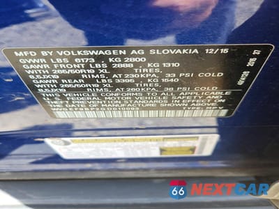 Zdjęcie 13 z 13 samochodu: 2016 VOLKSWAGEN TOUAREG SPORT VIN:WVGEF9BP2GD010093 - miniatura