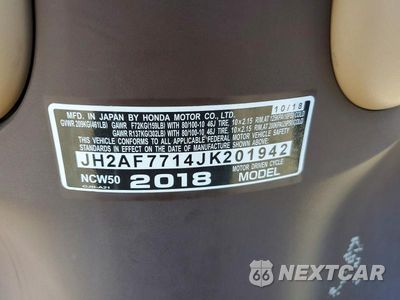 Zdjęcie 9 z 9 samochodu: 2018 HONDA NCW50 VIN:JH2AF7714JK201942 - miniatura