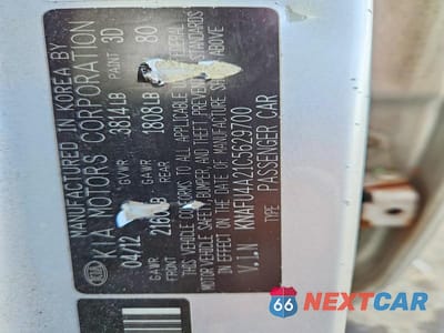Zdjęcie 12 z 12 samochodu: 2012 KIA FORTE EX VIN:KNAFU4A21C5629700 - miniatura