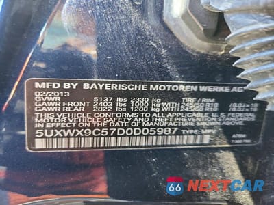 Zdjęcie 14 z 14 samochodu: 2013 BMW X3 XDRIVE28I VIN:5UXWX9C57D0D05987 - miniatura
