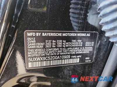 Zdjęcie 13 z 13 samochodu: 2013 BMW X3 XDRIVE28I VIN:5UXWX9C52D0A10909 - miniatura