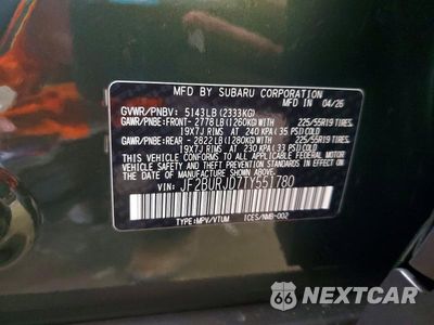 Zdjęcie 14 z 14 samochodu: 2026 SUBARU OUTBACK TOURING XT VIN:JF2BURJD7TY551780 - miniatura