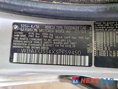 Zdjęcie 12 z 12 samochodu: 2003 BMW 325 XI VIN:WBAEU334X3PF59450 - miniatura