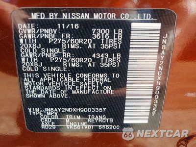 Zdjęcie 13 z 13 samochodu: 2017 NISSAN ARMADA PLATINUM VIN:JN8AY2NDXH9003357 - miniatura