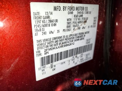 Zdjęcie 13 z 13 samochodu: 2014 FORD EDGE SEL VIN:2FMDK3JC6EBB62612 - miniatura