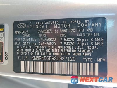 Zdjęcie 13 z 13 samochodu: 2025 HYUNDAI PALISADE SEL PREMIUM VIN:KM8R4DGE9SU937120 - miniatura