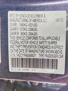 Zdjęcie 12 z 12 samochodu: 2025 HONDA ACCORD SE VIN:1HGCY1F46SA064371 - miniatura