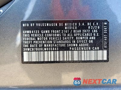 Zdjęcie 14 z 14 samochodu: 2020 VOLKSWAGEN JETTA S VIN:3VWCB7BU8LM035643 - miniatura