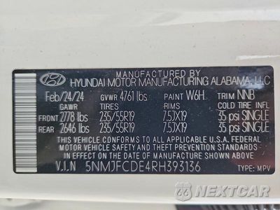 Zdjęcie 12 z 12 samochodu: 2024 HYUNDAI TUCSON SEL VIN:5NMJFCDE4RH393136 - miniatura