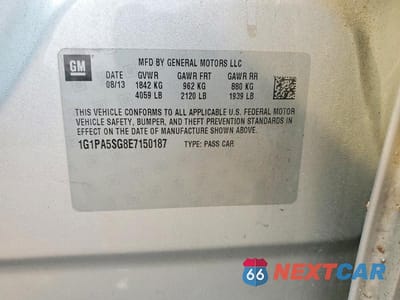 Zdjęcie 13 z 13 samochodu: 2014 CHEVROLET CRUZE LS VIN:1G1PA5SG8E7150187 - miniatura