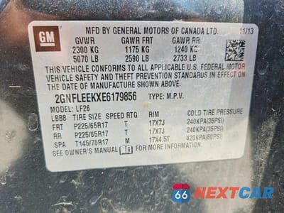 Zdjęcie 12 z 12 samochodu: 2014 CHEVROLET EQUINOX LS VIN:2GNFLEEKXE6179856 - miniatura