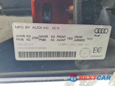 Zdjęcie 12 z 12 samochodu: 2015 AUDI A8 QUATTRO VIN:WAUJ2AFD5FN034085 - miniatura