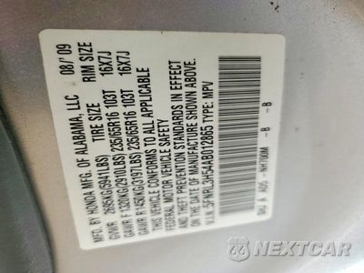 Zdjęcie 13 z 13 samochodu: 2010 HONDA ODYSSEY EX VIN:5FNRL3H54AB012865 - miniatura