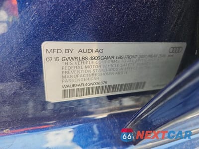 Zdjęcie 13 z 13 samochodu: 2016 AUDI A4 PREMIUM S-LINE VIN:WAUBFAFL4GN006375 - miniatura
