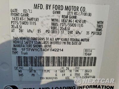 Zdjęcie 12 z 12 samochodu: 2013 FORD F150 SUPERCREW VIN:1FTFW1CT4DFB42214 - miniatura