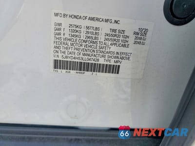 Zdjęcie 13 z 13 samochodu: 2020 ACURA MDX TECHNOLOGY VIN:5J8YD4H53LL047428 - miniatura