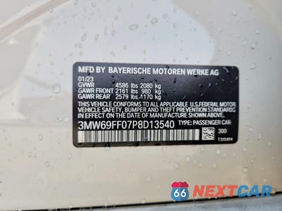 Zdjęcie 13 z 13 samochodu: 2023 BMW 330I VIN:3MW69FF07P8D13540 - miniatura