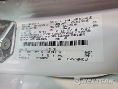 Zdjęcie 13 z 13 samochodu: 2019 FORD ESCAPE S VIN:1FMCU0F72KUA87817 - miniatura