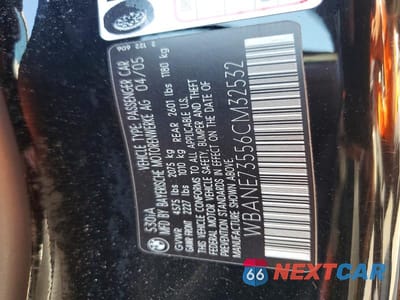 Zdjęcie 12 z 12 samochodu: 2006 BMW 530 I VIN:WBANE73556CM32532 - miniatura