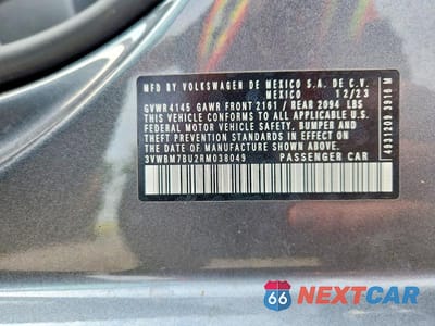 Zdjęcie 12 z 12 samochodu: 2024 VOLKSWAGEN JETTA SPORT VIN:3VWBM7BU2RM038049 - miniatura