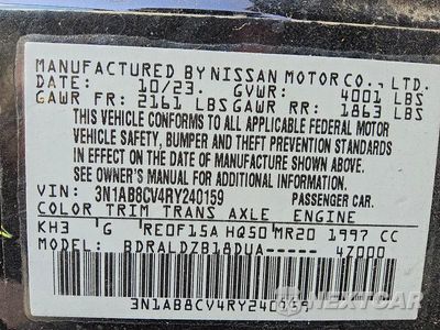 Zdjęcie 12 z 12 samochodu: 2024 NISSAN SENTRA SV VIN:3N1AB8CV4RY240159 - miniatura