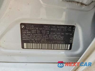 Zdjęcie 12 z 12 samochodu: 2006 BMW 325 I VIN:WBAVB135X6PT19190 - miniatura