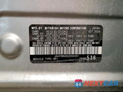 Zdjęcie 13 z 13 samochodu: 2025 MITSUBISHI ECLIPSE SE AWD VIN:JA4ATWAA6SZ004357 - miniatura