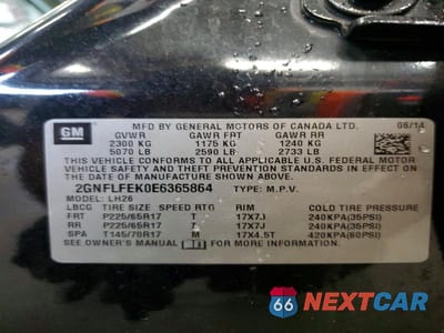Zdjęcie 13 z 13 samochodu: 2014 CHEVROLET EQUINOX LT VIN:2GNFLFEK0E6365864 - miniatura